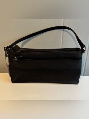 Coach Black Mini Shoulder Bag with Zip Detail